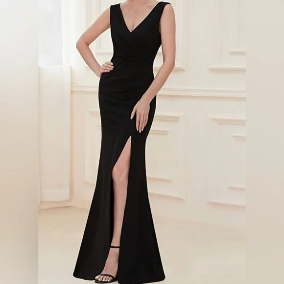 formal dresses with thigh split Royal Blue Prom Dresses with High-thigh Slit – loveangeldress main image 0